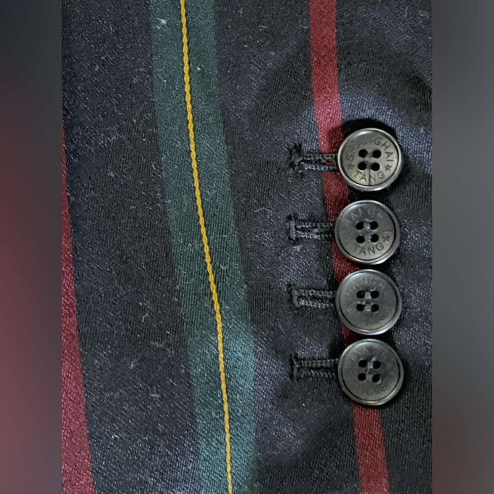 Shanghai Tang Size 2 (Xs) Stripe Mandarin Blazer … - image 5